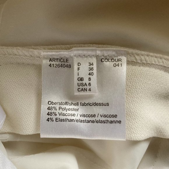 More & More White Winter Wide Leg Trousers, Cuffed Pants sz EU 34, XS to S - Picture 11 of 12